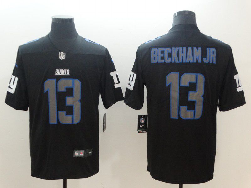 Men New York Giants #13 Beckham jr Nike Fashion Impact Black Color Rush Limited NFL Jerseys